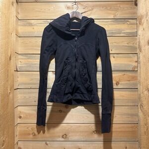 Prairie Underground Sweatshirt Jacket Womens XS Black Cloak Zip Hoodie Organic